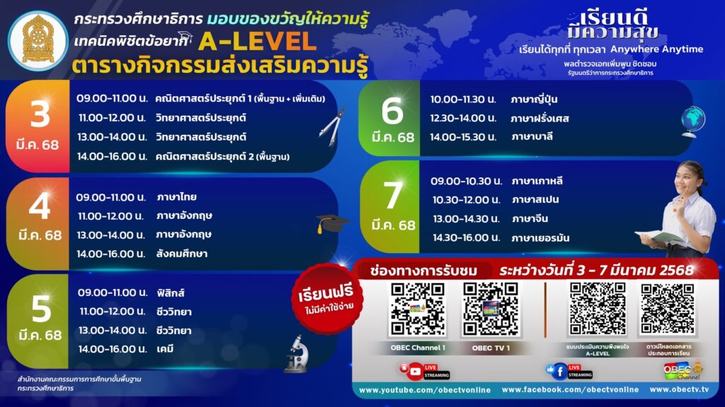 ตารางกิจกรรม A-Level