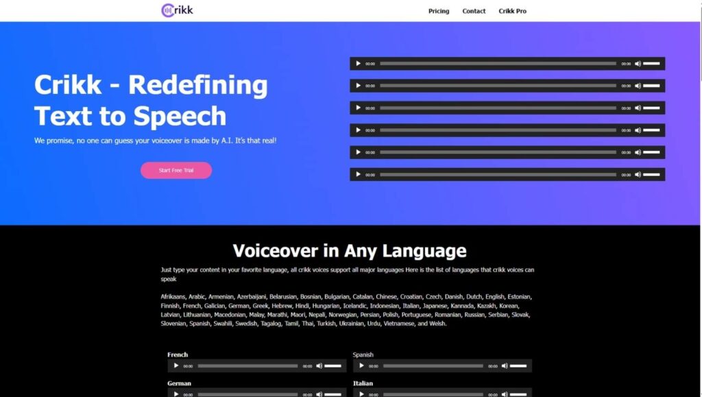 Crikk - Redefining Text to Speech